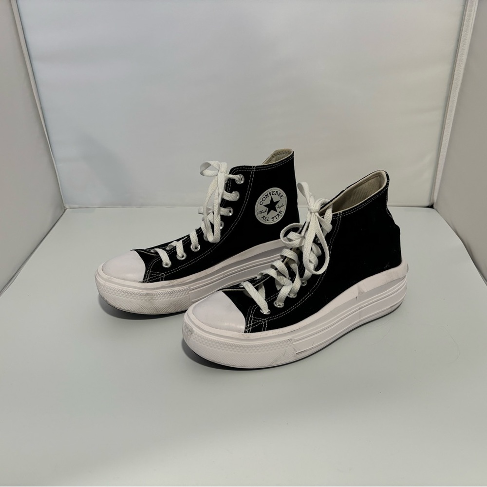 Chuck Taylor All Stars Black Platform High Tops-Worn 2 Times!